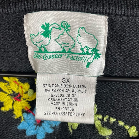 Vintage Quacker Factory Knit Sweater Size 3X Cow Farm Theme Cottagecore Grandma - Picture 5 of 11